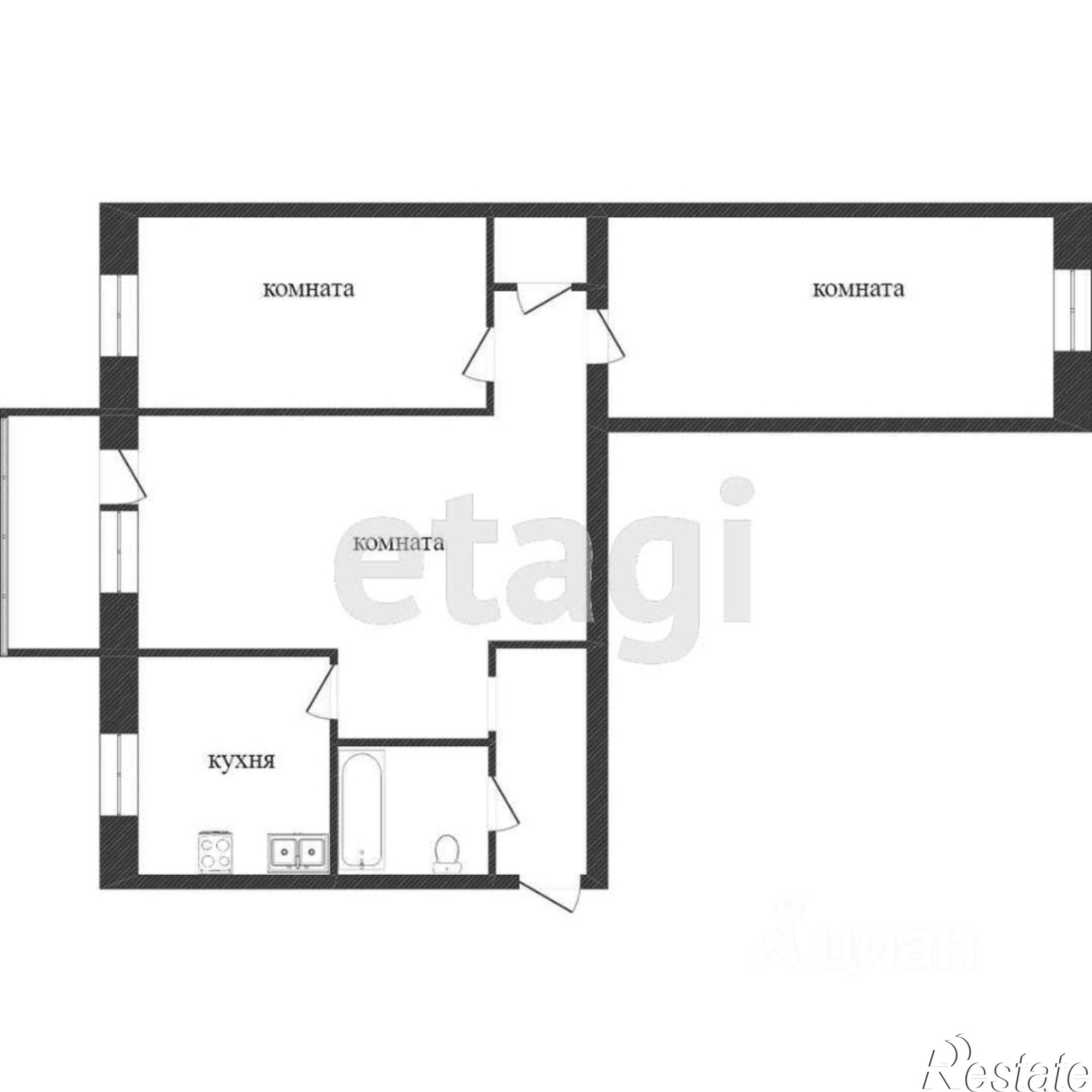 Купить квартиру за 4 800 000 рублей на Союзная улица, 2