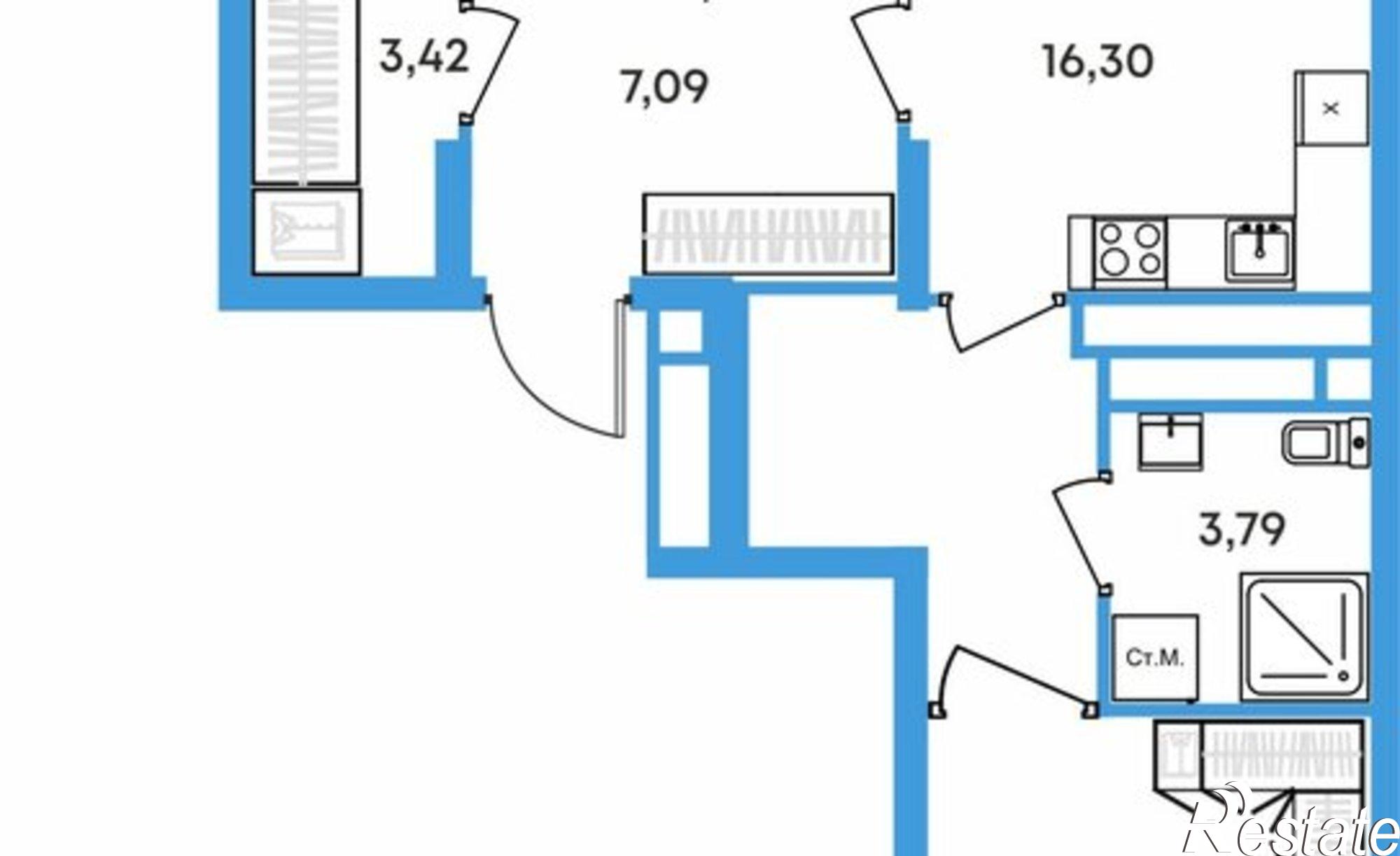 Купить квартиру за 9 473 760 рублей на Совхозная улица, 2