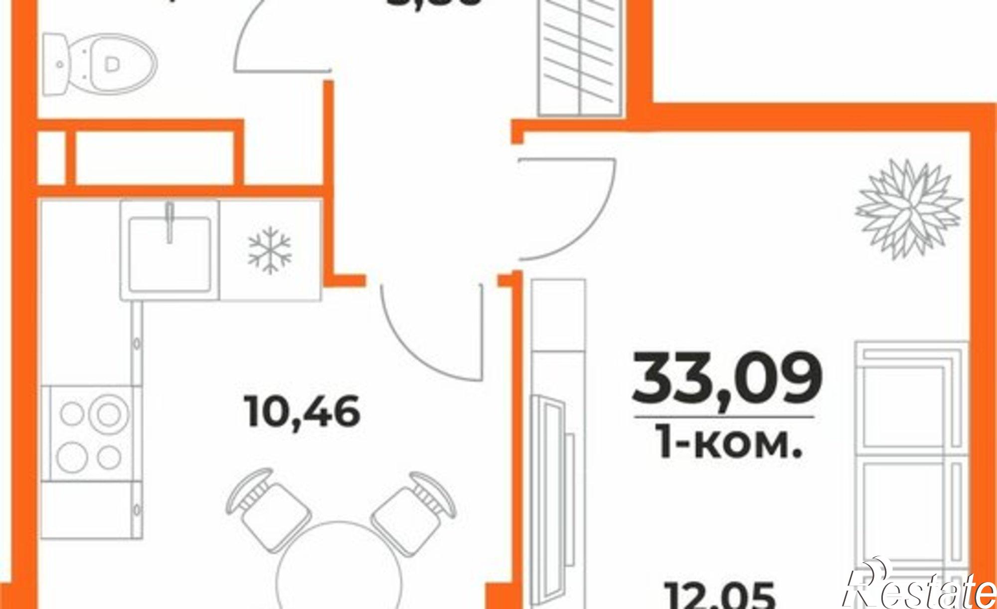 Купить квартиру за 5 393 840 рублей на Брянский переулок, 4/1