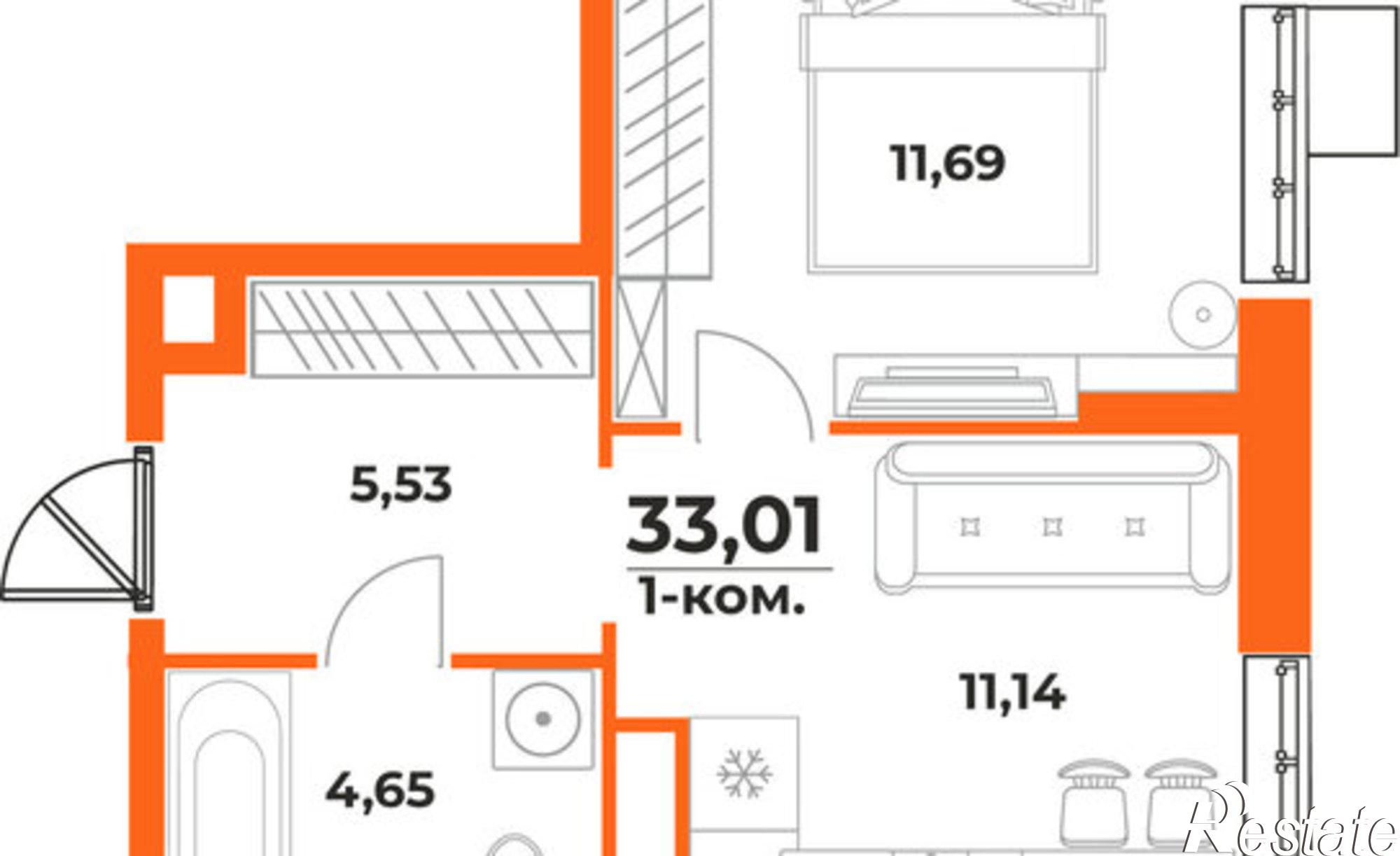Купить квартиру за 5 346 830 рублей на Брянский переулок, 4/1