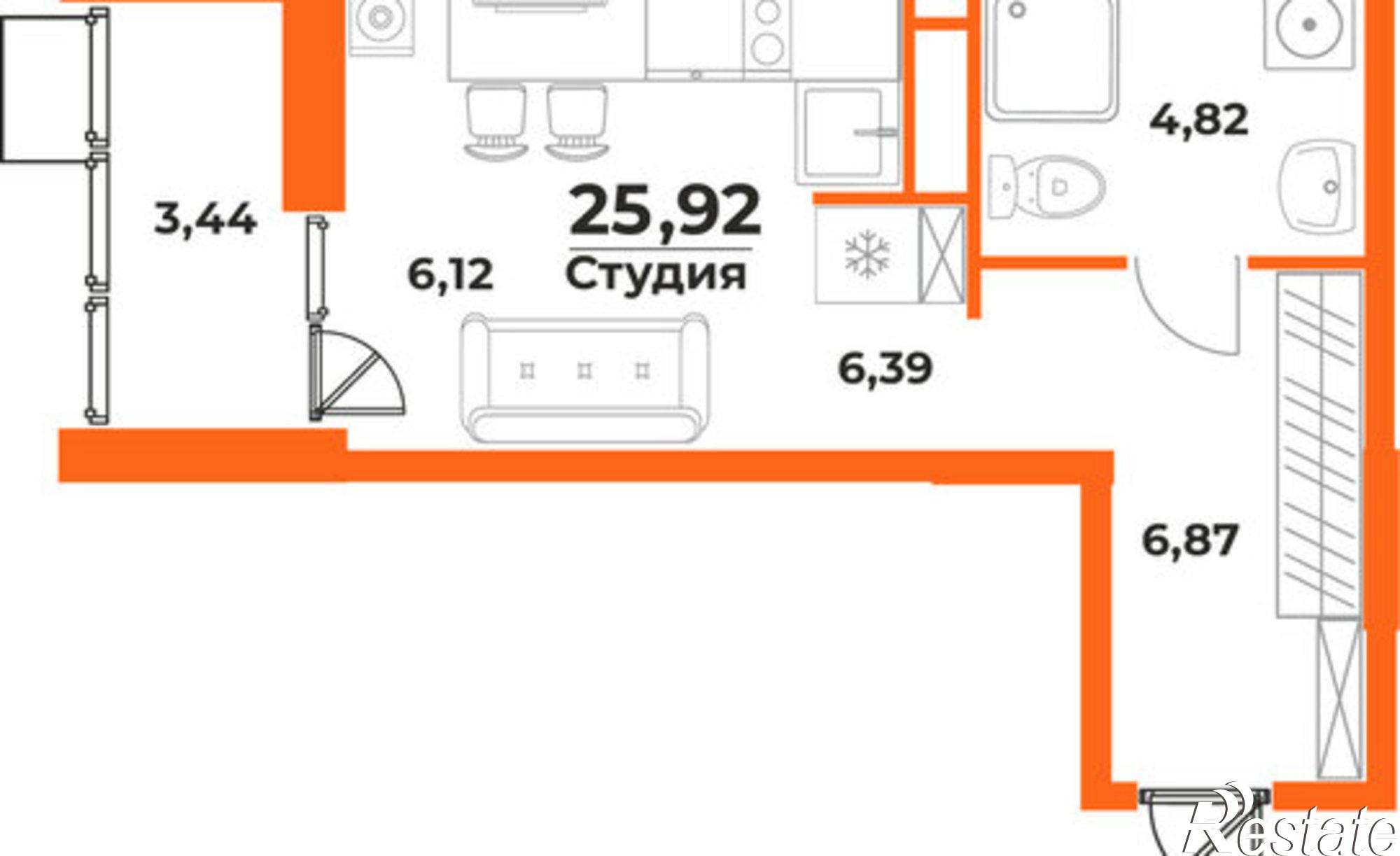 Купить квартиру за 4 459 820 рублей на Брянский переулок, 4/1