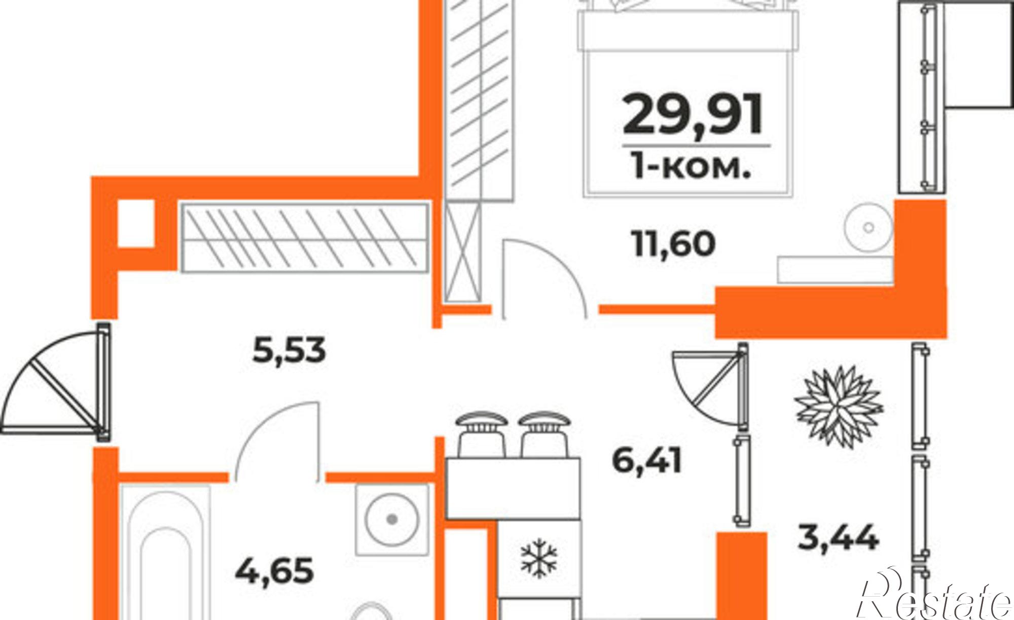 Купить квартиру за 5 078 630 рублей на Железнодорожный район