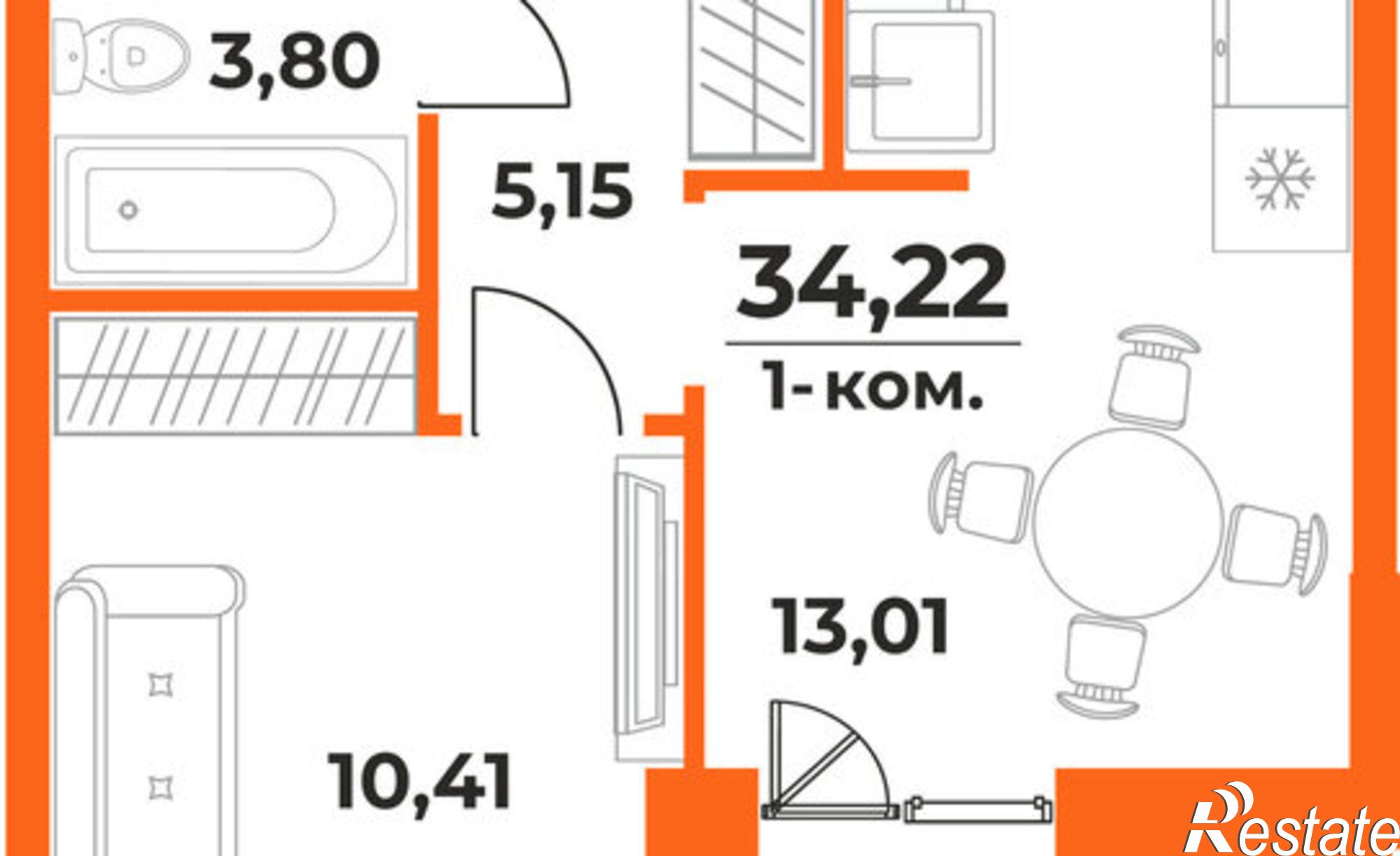 Купить квартиру за 5 571 000 рублей на Брянский переулок, 4/1