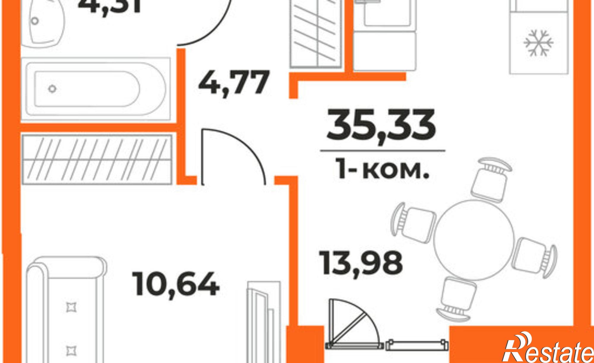 Купить квартиру за 5 758 970 рублей на Железнодорожный район