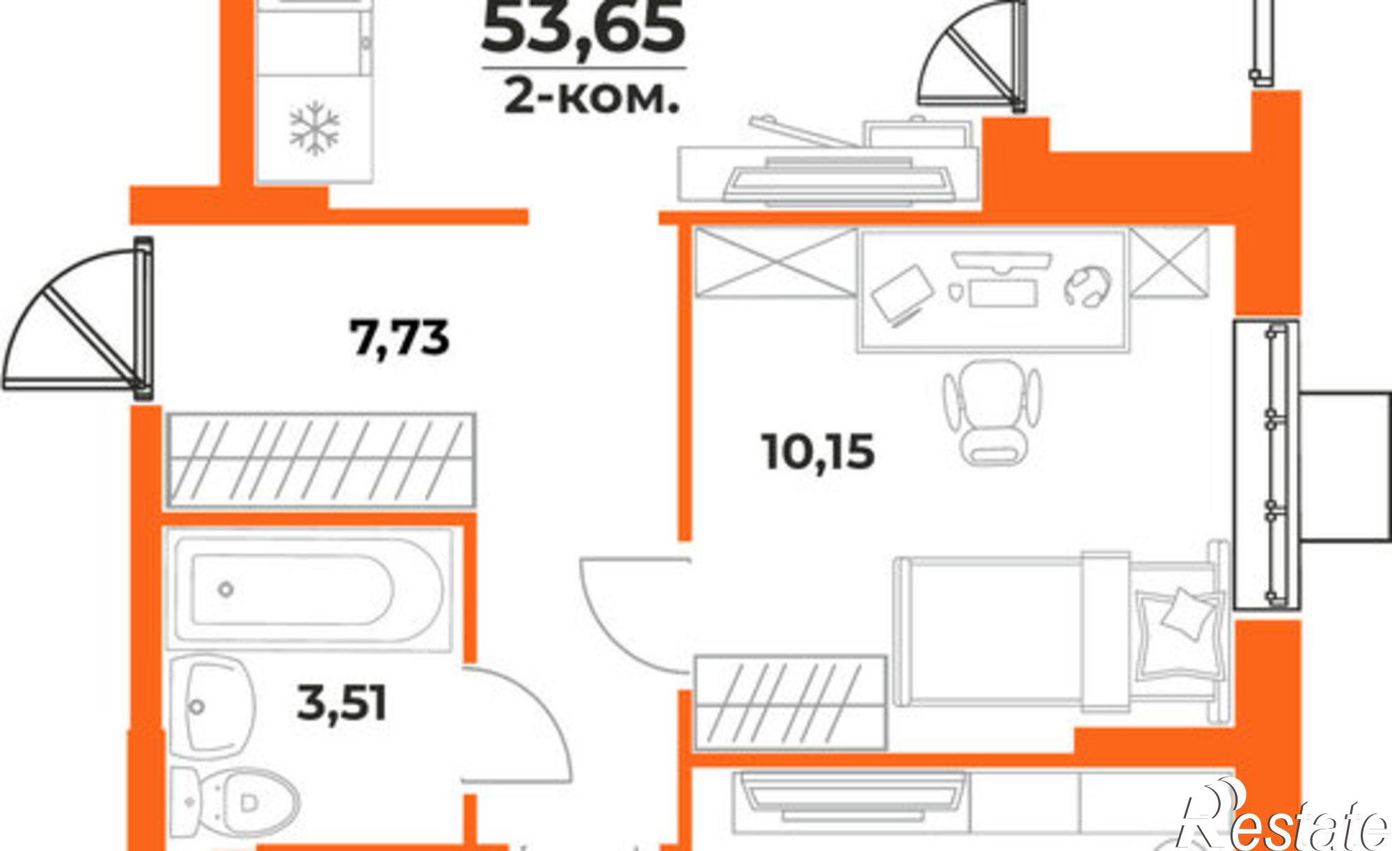 Купить квартиру за 7 751 450 рублей на Железнодорожный район