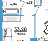 1-комн, 33 кв м, этаж 1/17 Совхозная улица, 61/1