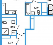3-комн, 80 кв м, этаж 2/17 Совхозная улица, 61/1