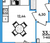 1-комн, 33 кв м, этаж 17/17 Совхозная улица, 61/1