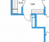 2-комн, 77 кв м, этаж 1/17 Совхозная улица, 2