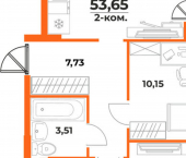 2-комн, 54 кв м, этаж 9/10 Железнодорожный район