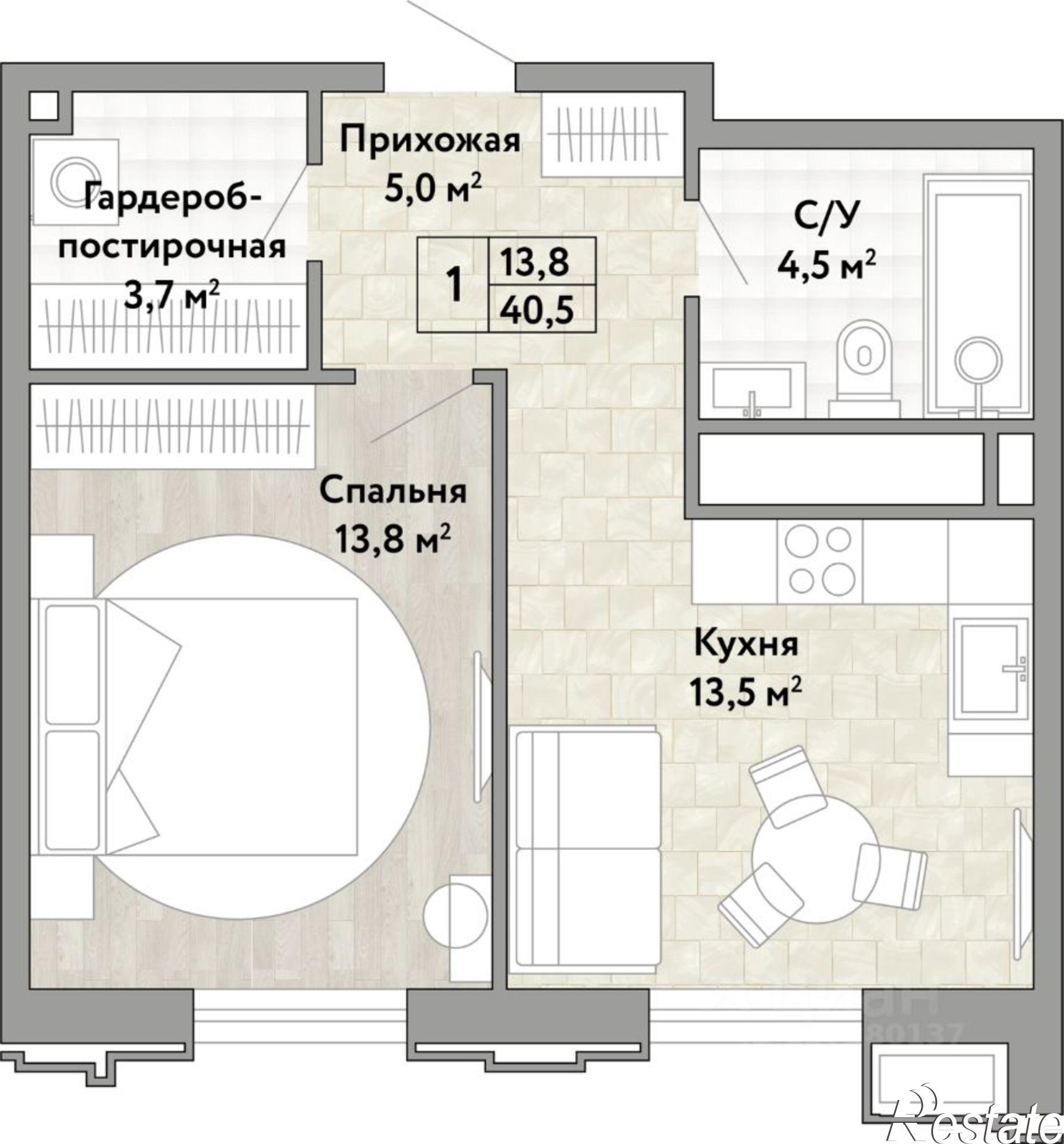 Купить квартиру за 12 763 500 рублей на улица Нагишкина, 5