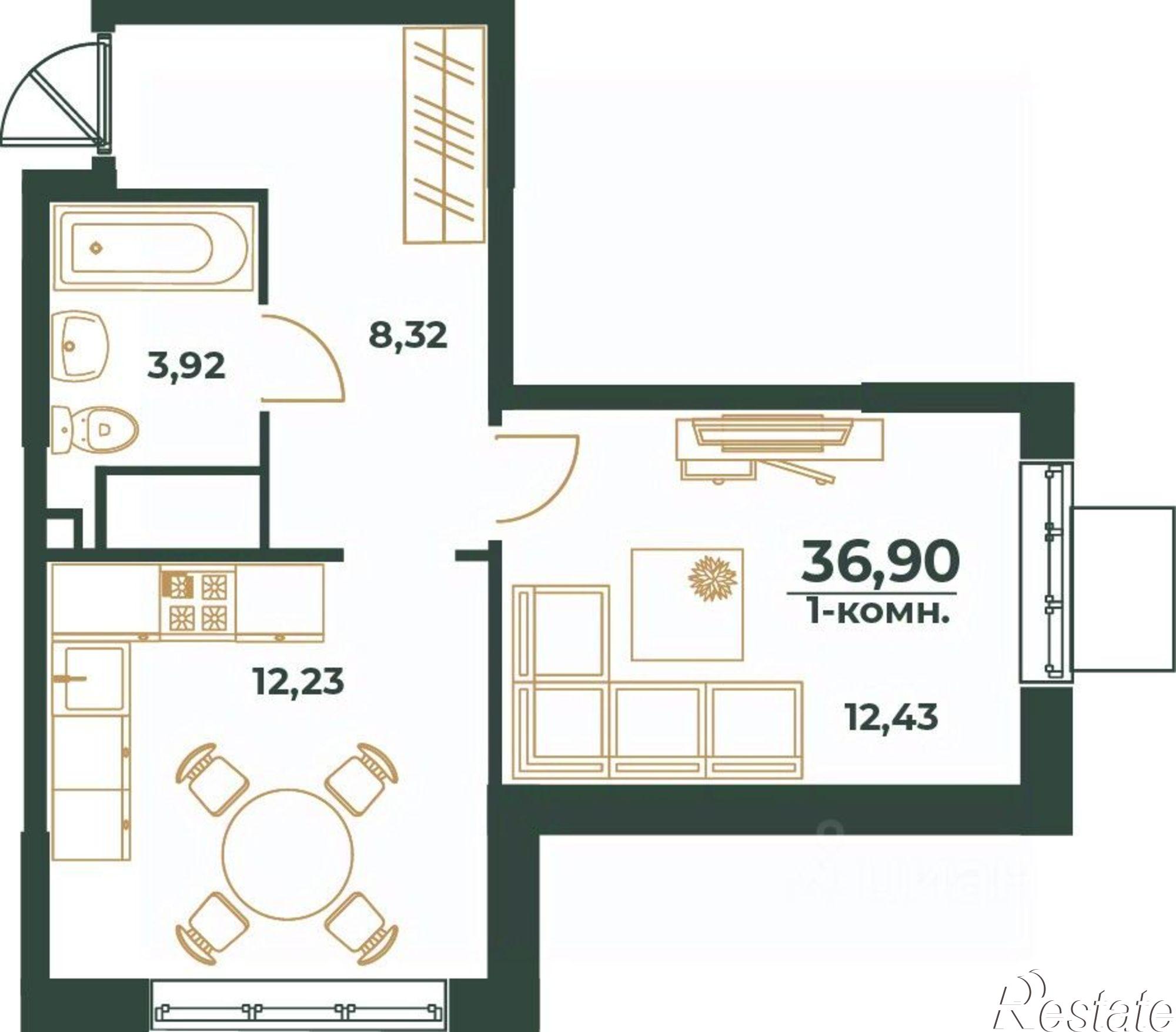Купить квартиру за 5 516 240 рублей на улица Рокоссовского, 44/2