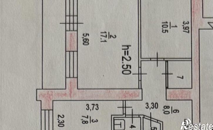 2-комн квартира улица Калинина, 122,  д. 122