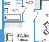 1-комн, 32 кв м, этаж 1/17 Совхозная улица, 2
