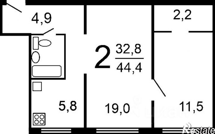 2-комн квартира улица Королёва, 2А,  д. 2А
