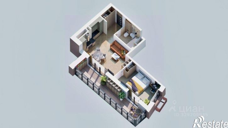 1-комн квартира в новом доме Советская улица, 35,  д. 35