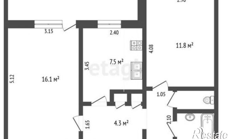 2-комн квартира улица Ленина, 43А,  д. 43А