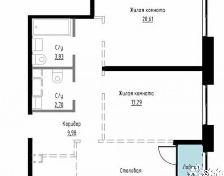 2-комн квартира в новом доме Азовский переулок, 7,  д. 7