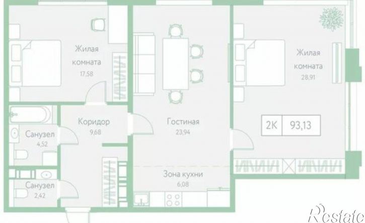 2-комн квартира в новом доме Доступный пер, 10,  д. 10