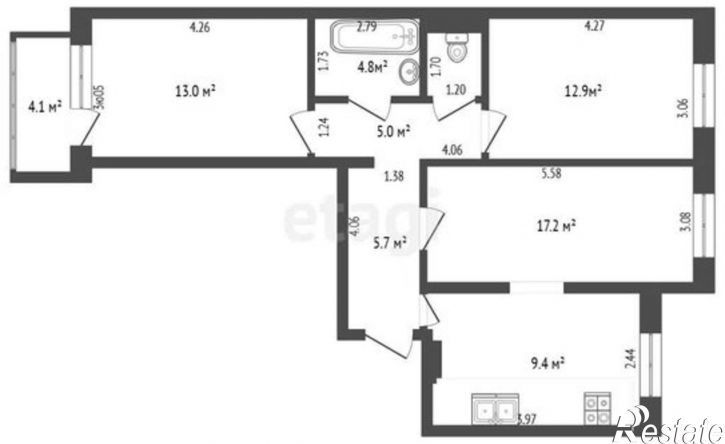 3-комн квартира ул Волочаевская, 7,  д. 7
