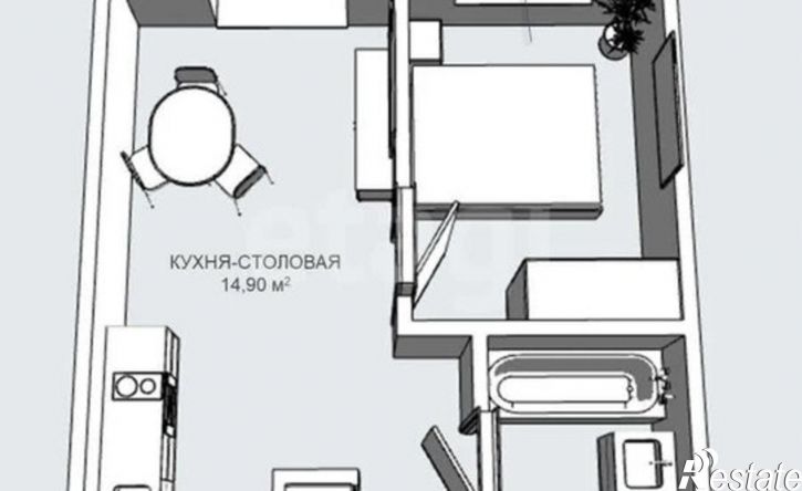 1-комн квартира ул Виталия Бубенина, 2 2,  д. 2 2,  к. 2