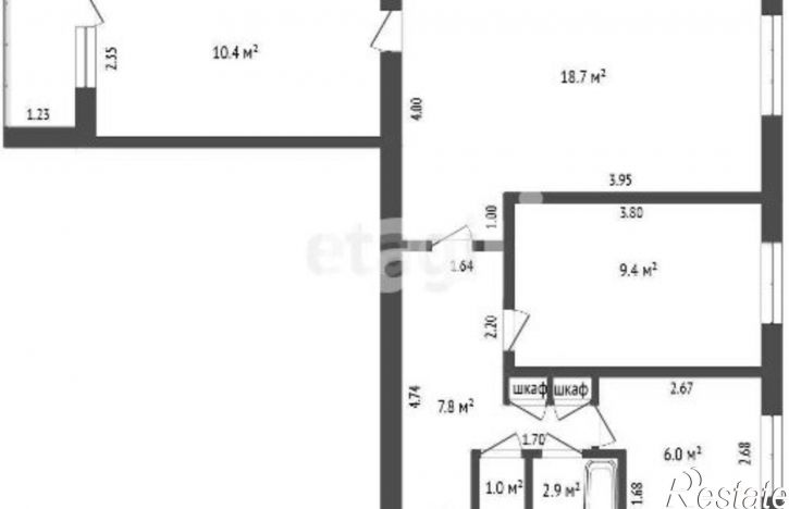 3-комн квартира кв-л Солнечный, 2,  д. 2