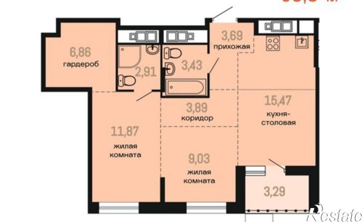 2-комн квартира в новом доме ул Декабристов, 36,  д. 36