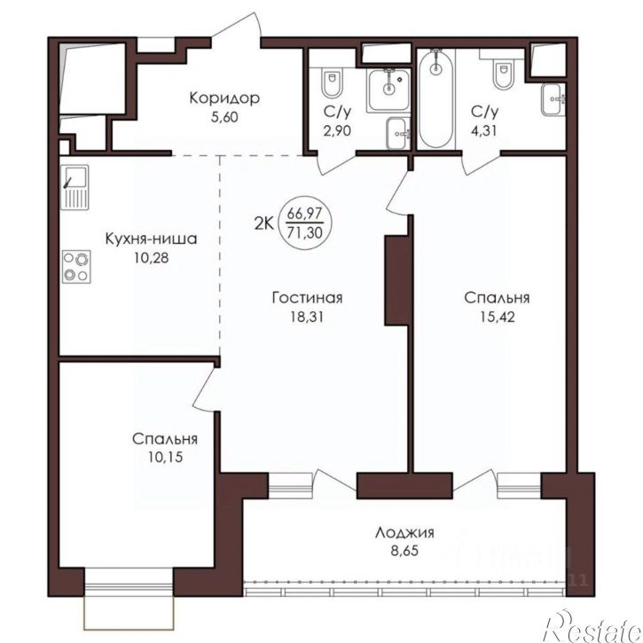 2-комн квартира в новом доме ул Советская, 35,  д. 35