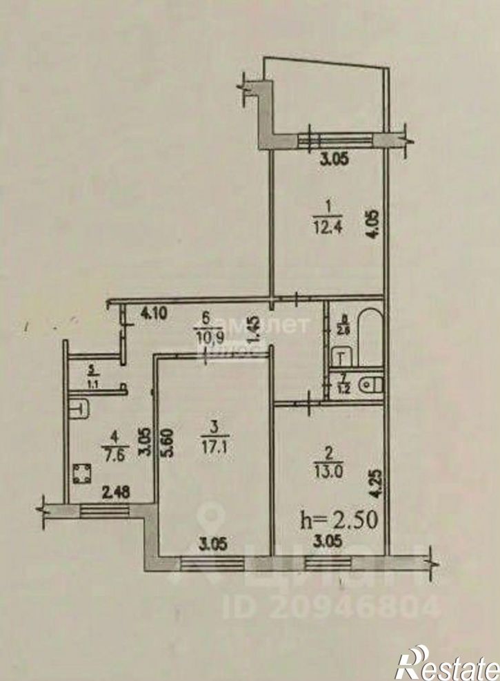 2-комн квартира ул Кочнева, 1А,  д. 1А