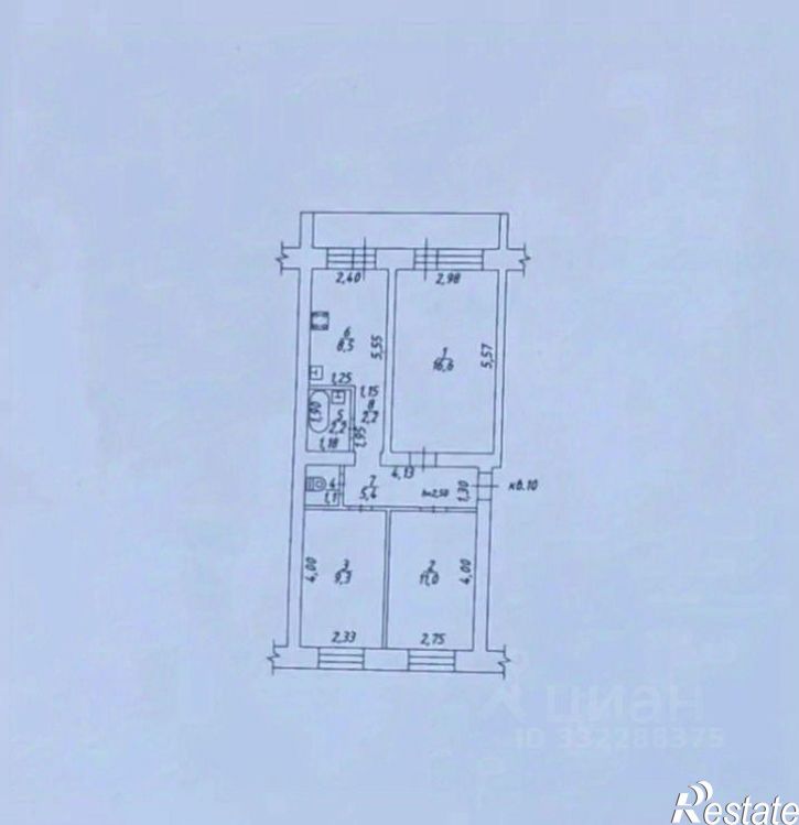 3-комн квартира ул Озерная, 6а,  д. 6а