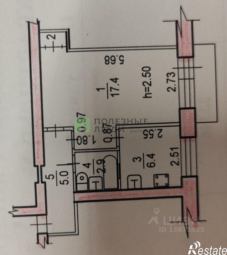 1-комн квартира ул Бондаря, 13,  д. 13