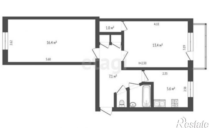 2-комн квартира ул Бондаря, 25,  д. 25