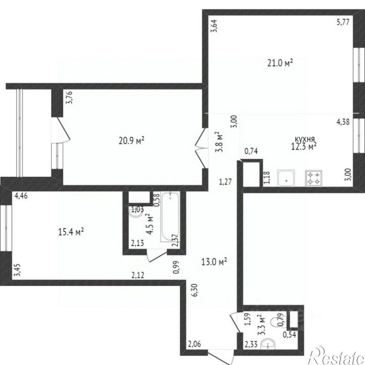 3-комн квартира ул Дзержинского, 64,  д. 64