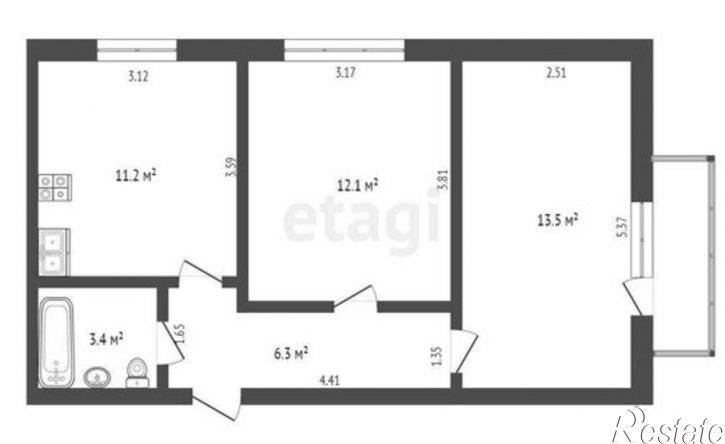 2-комн квартира ул Белорусская, 2а 3,  д. 2а 3,  к. 3