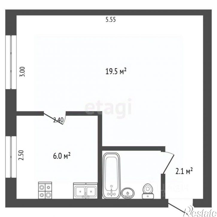 1-комн квартира ул Автобусная, 2а,  д. 2а