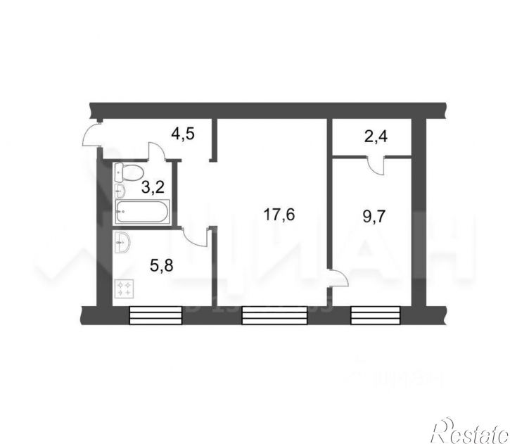 2-комн квартира ул Краснореченская, 207,  д. 207