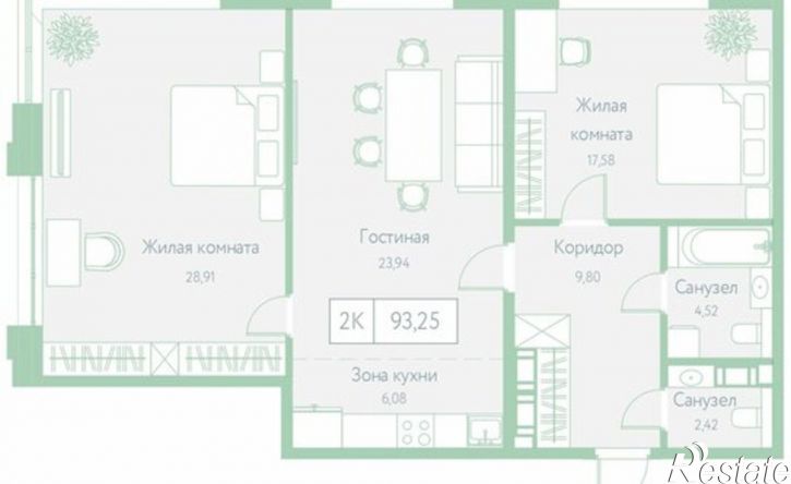 2-комн квартира в новом доме Доступный переулок, 14,  д. 14