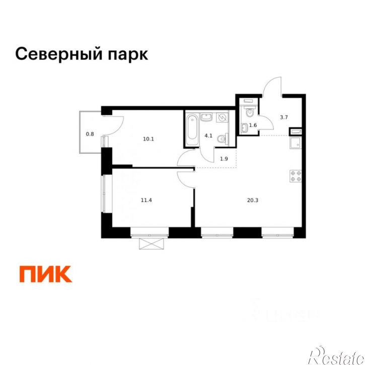 2-комн квартира в новом доме ул Виталия Бубенина, 2 1,  д. 2 1,  к. 1