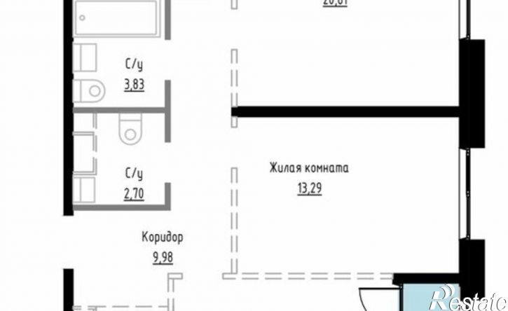 2-комн квартира в новом доме Азовский пер, 7,  д. 7