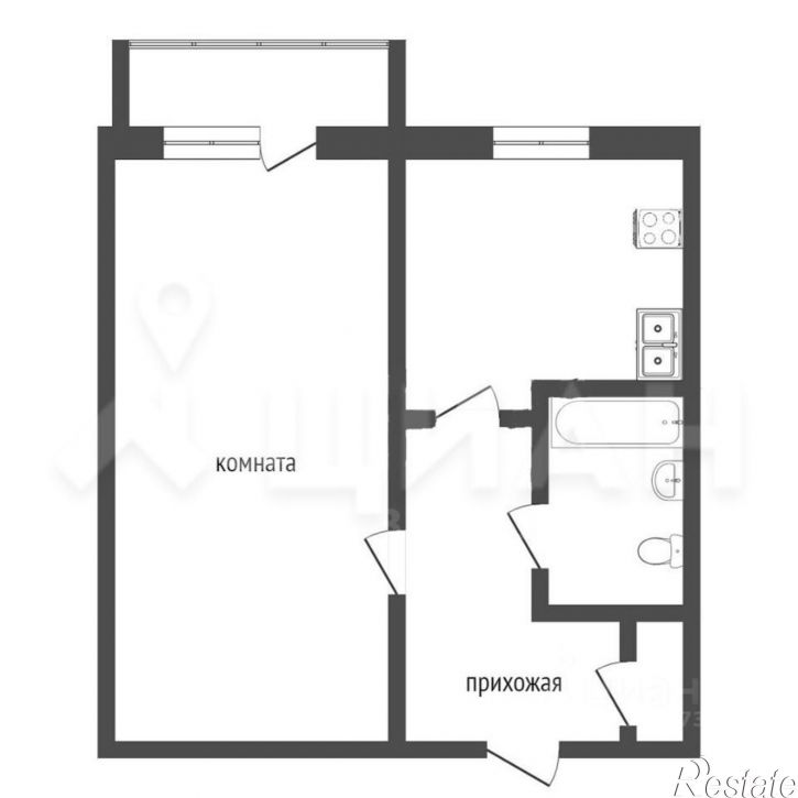 1-комн квартира ул Вострецова, 19,  д. 19