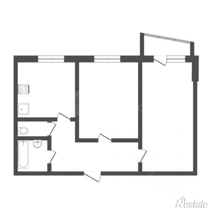 2-комн квартира ул Калинина, 12,  д. 12