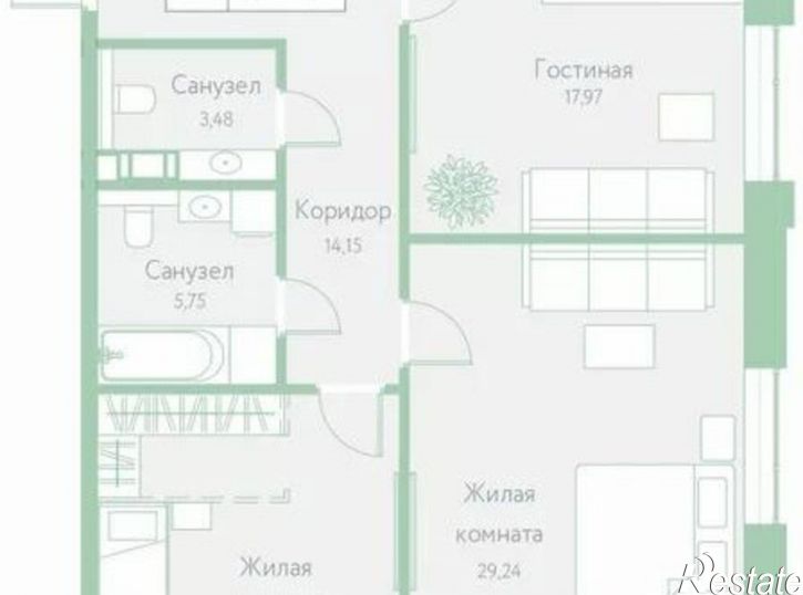2-комн квартира Доступный пер, 12,  д. 12