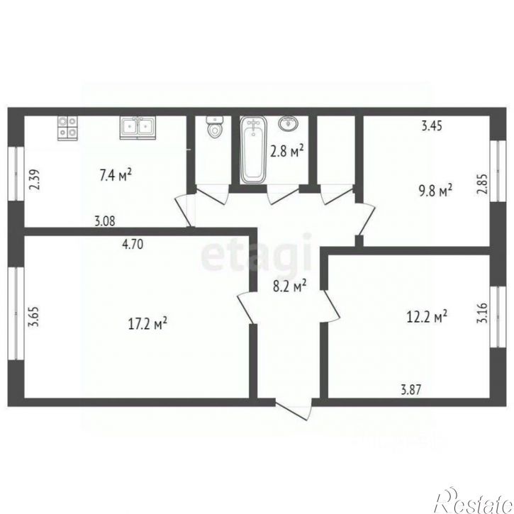 3-комн квартира ул Машинистов, 35,  д. 35