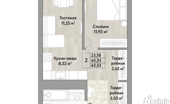 2-комн квартира в новом доме жилой комплекс Сторис