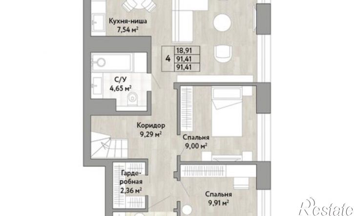 4-комн квартира в новом доме Облачный пер, 66,  д. 66