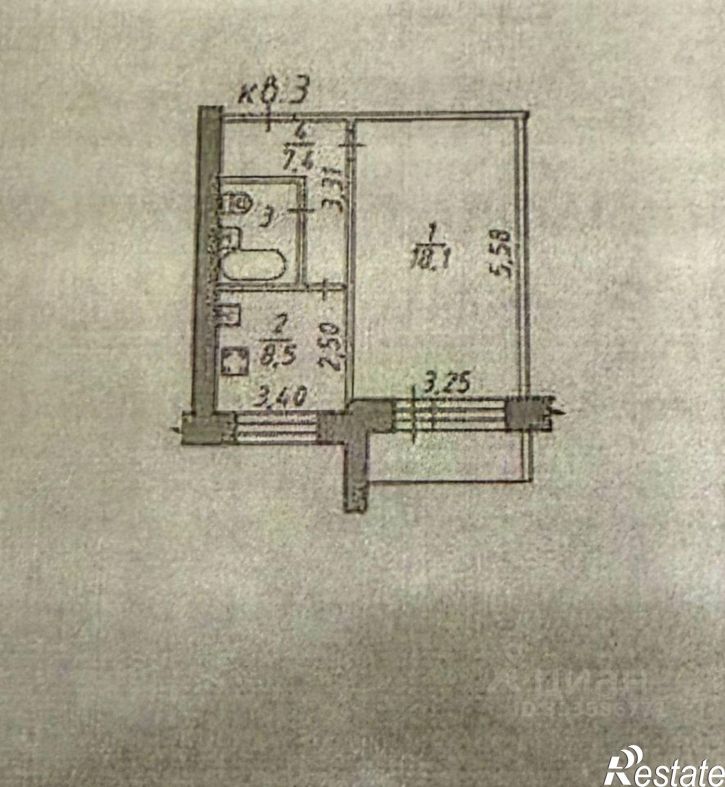 1-комн квартира ул Кирпичная, 36Б,  д. 36Б