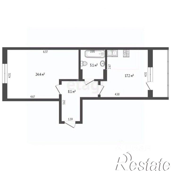 2-комн квартира Донской переулок, 9,  д. 9
