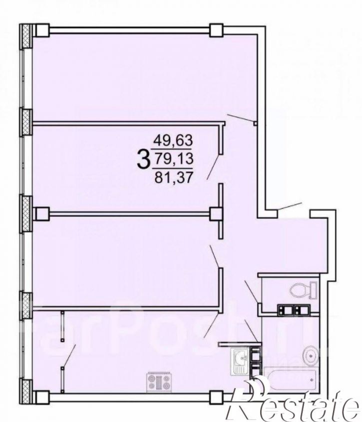 3-комн квартира улица Тимощука, 3/2,  д. 3/2