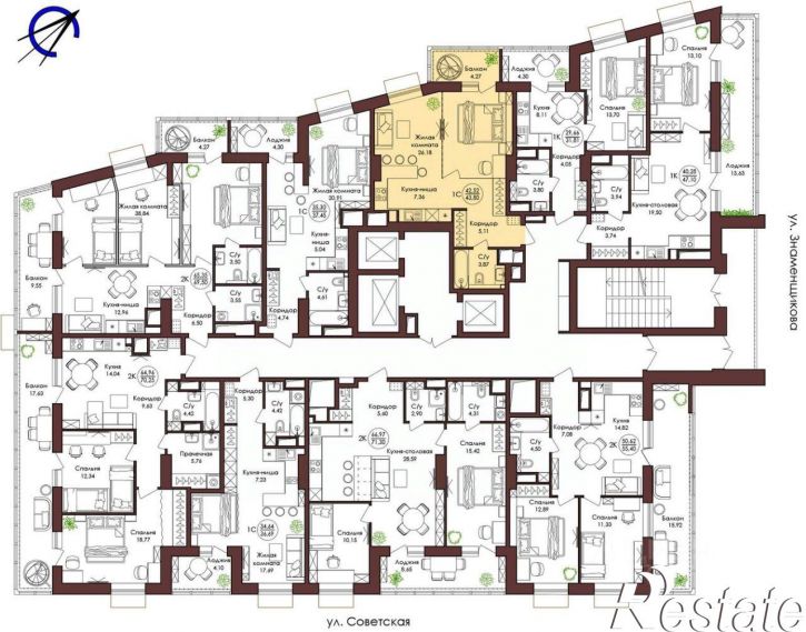 1-комн квартира в новом доме Советская улица, 35,  д. 35