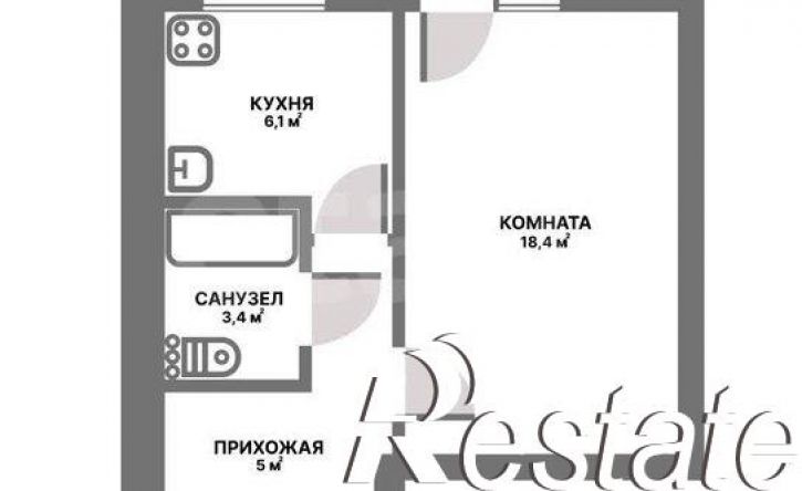 1-комн квартира улица Калараша, 24А,  д. 24А